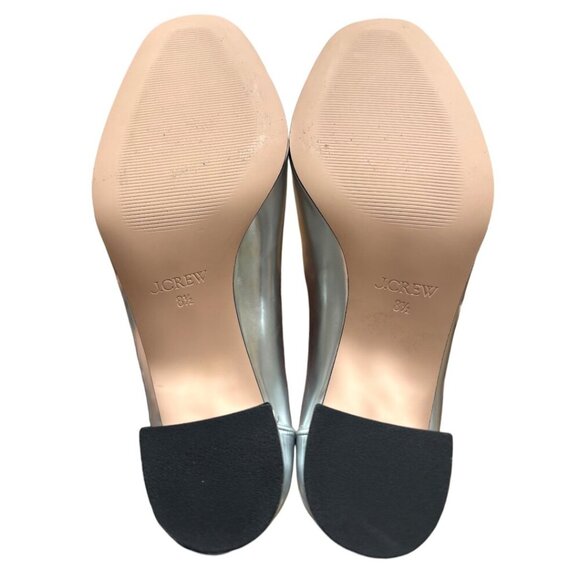 J.‎ CREW MAISIE MARY JANE HEELS SILVER METALLIC SIZE 8 1/2 LIKE NEW - Picture 6 of 6